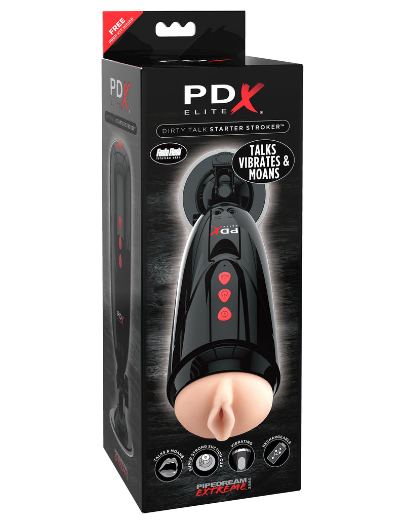 Pipedream PDX Elite Dirty Talk Starter Stroker - Realistic Stroker Masturbator - Canister Masturbation Cup