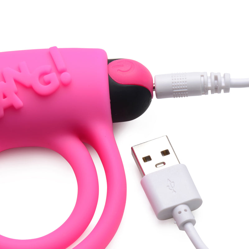 XR Brands Bang - Silicone Cock Ring and Bullet With Remote Control - Pink