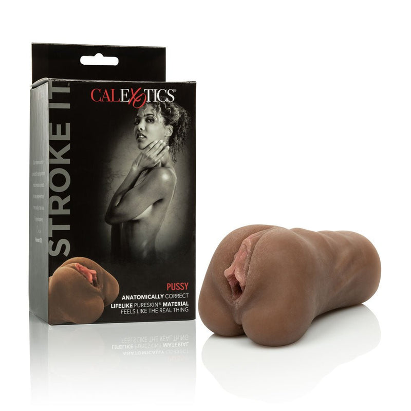 CalExotics Stroke It Pussy - Brown - Stroker Masturbator - Realistic Pocket Pussy