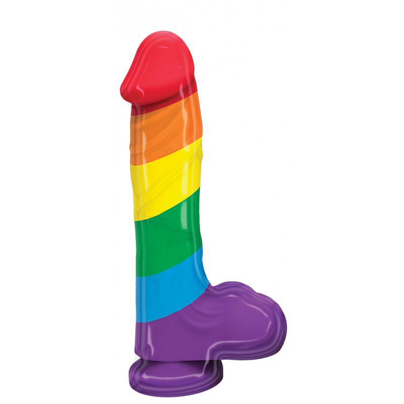 Hott Products Pumped Rainbow Silicone Dildo