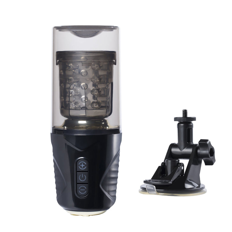 Honey Play Box Gale - Rotating and Thrusting Male Masturbator - Black - Automatic Stroker Masturbator - Canister Masturbation Cup