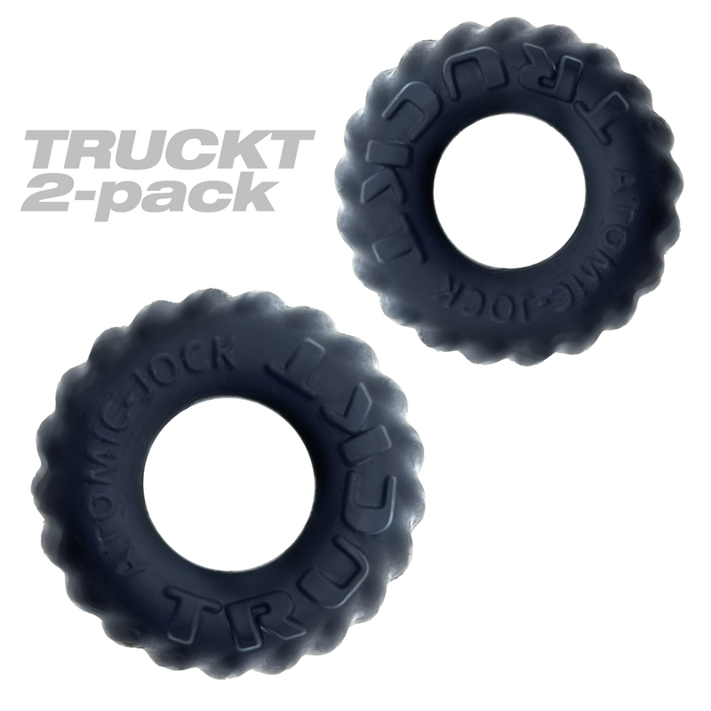 Oxballs Truckt 2 Piece Cockring Set Atomic Jock - Night Black