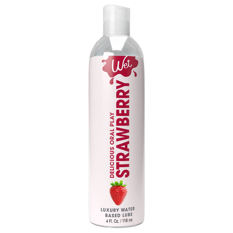 Wet Wet Delicious Oral Play - Strawberry - Waterbased Flavored Lubricant 4 Oz
