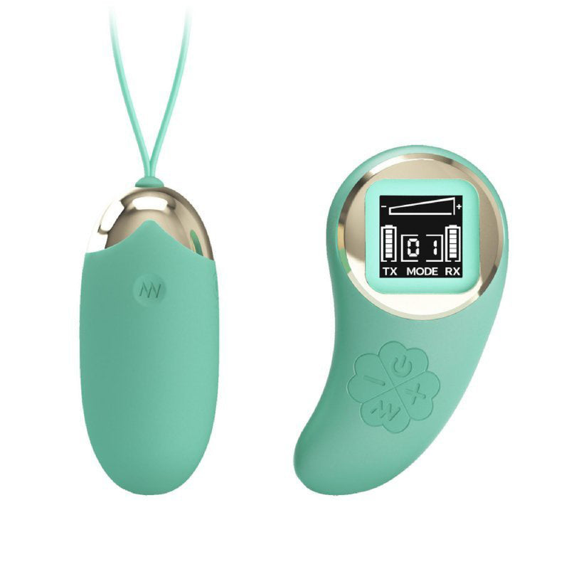 Pretty Love Mina Vibrating Remote Control Egg - Turquoise