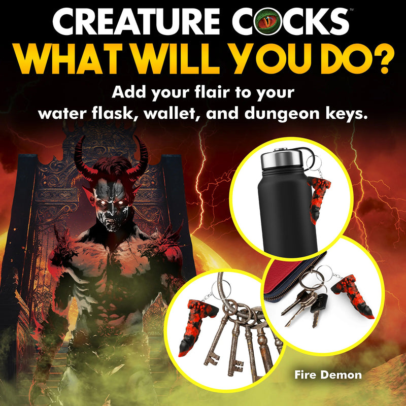 XR Brands Fire Demon Keychain - Red/black