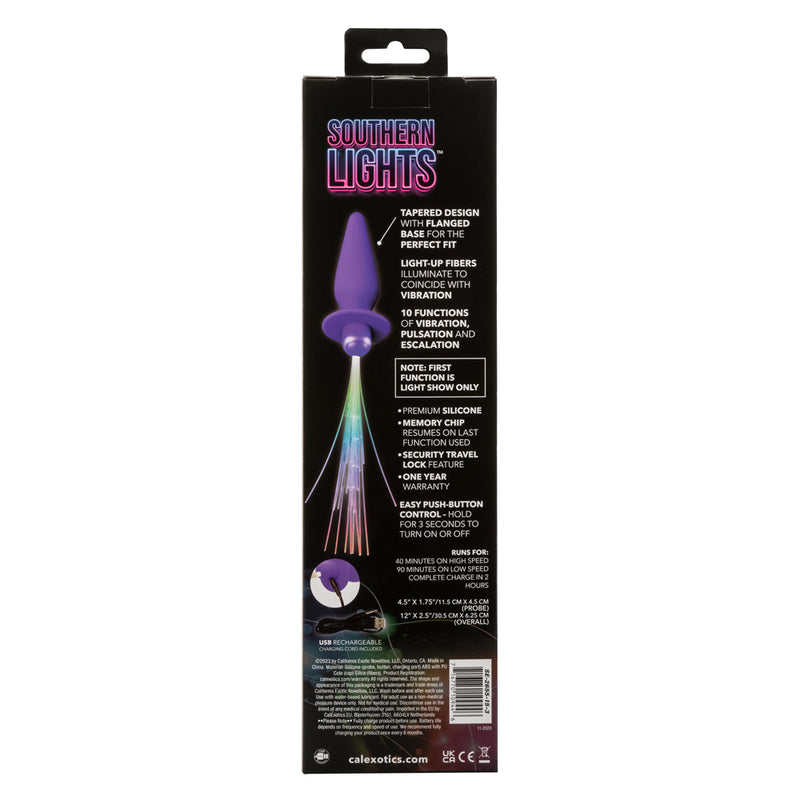 CalExotics Southern Lights - Vibrating Light Up Anal Probe - Purple