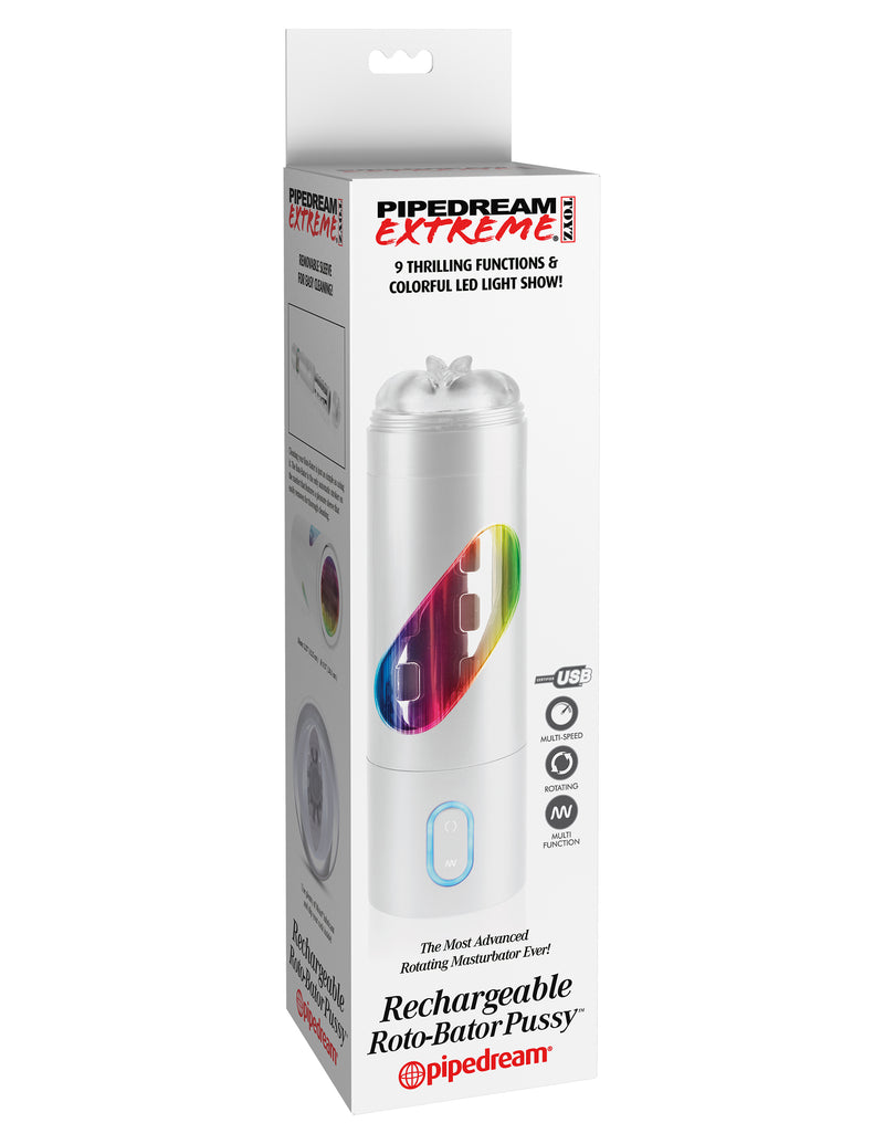 Pipedream PDX Rechargeable Roto Bator Pussy - Automatic Stroker Masturbator - Canister Masturbation Cup
