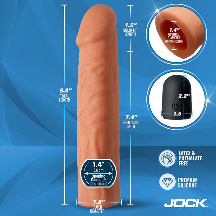 Curve Toys Jock Vibrating Penis Extension with Remote - Medium