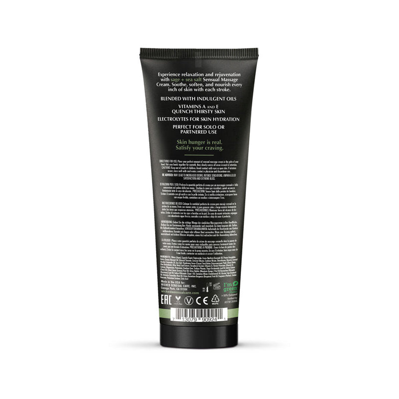 Wicked Sensual Care Sage and Sea Salt - Scented Sensual Massage Cream - 4 Oz