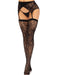 "2 Pc Rachel Lace Thigh High and Crossover Garter Belt - One Size - Black LA-1608BLKOS"