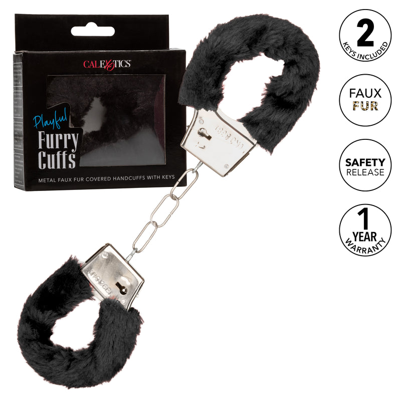 CalExotics Playful Furry Cuffs - Black