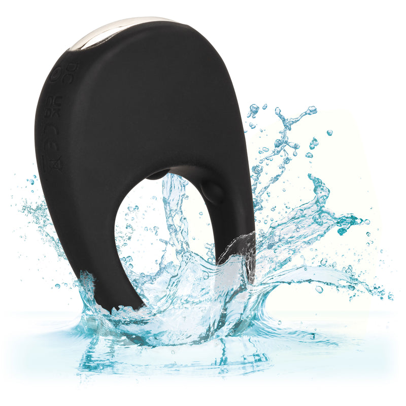 CalExotics Silicone Rechargeable Pleasure Ring - Black - Black
