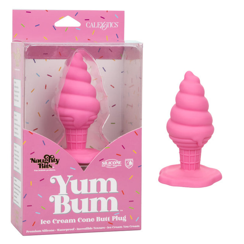 CalExotics Naughty Bits Yum Bum Ice Cream Cone Butt Plug - Pink