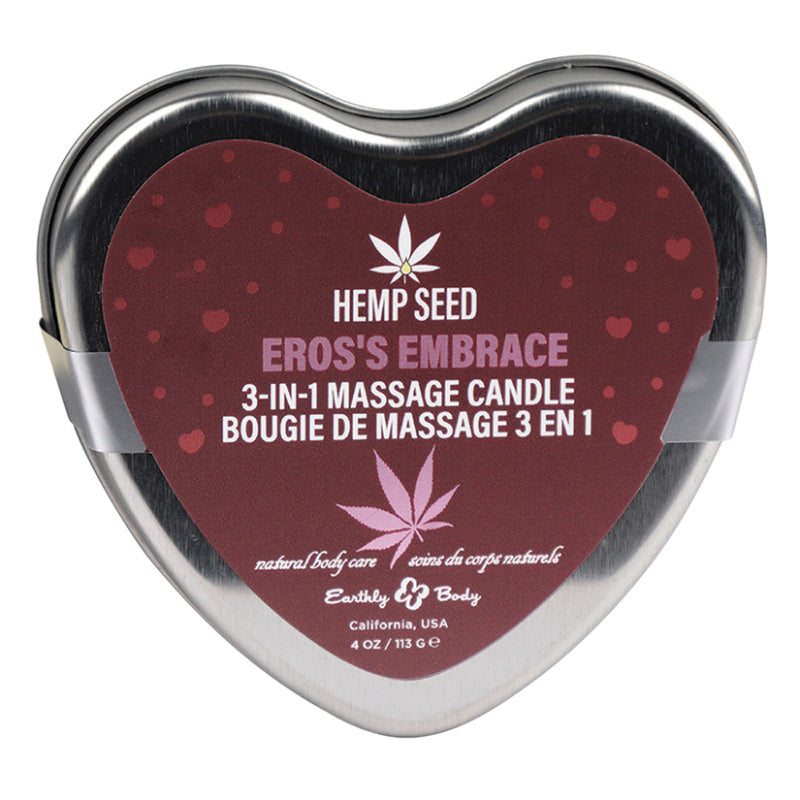 Earthly Body Hemp Seed 3-in-1 Valentines Day Candle - Ero's Embrace 4 Oz
