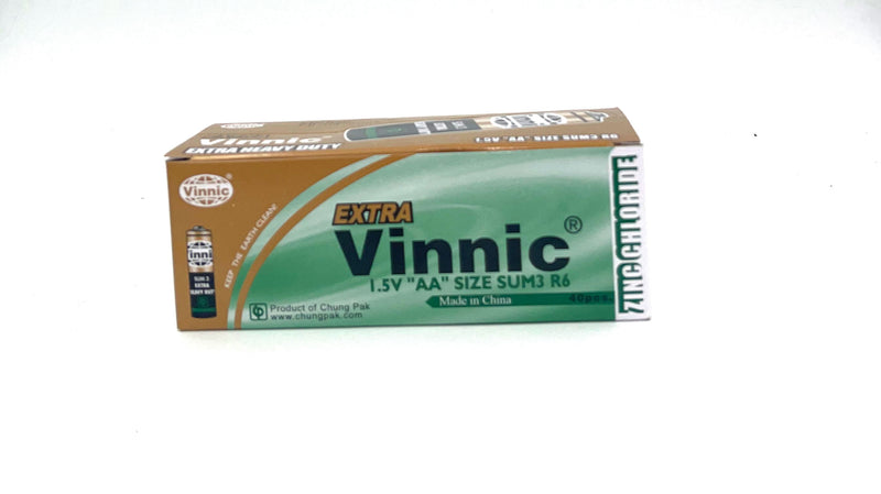 Vinnic & Player Batteries Vinnic Extra Heavy Duty AA Batteries- 40 Pcs. Box