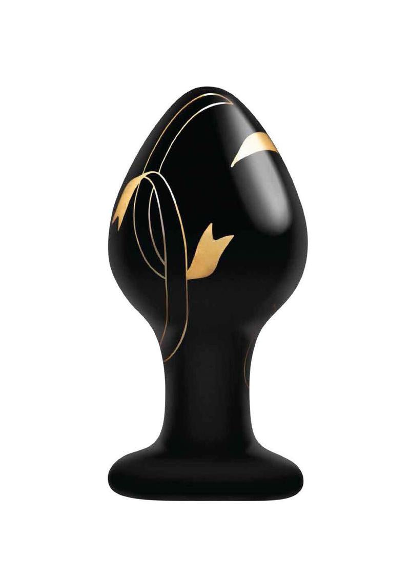 XGEN Secret Kisses - 3.5 Inch Handblown Glass Plug - Black