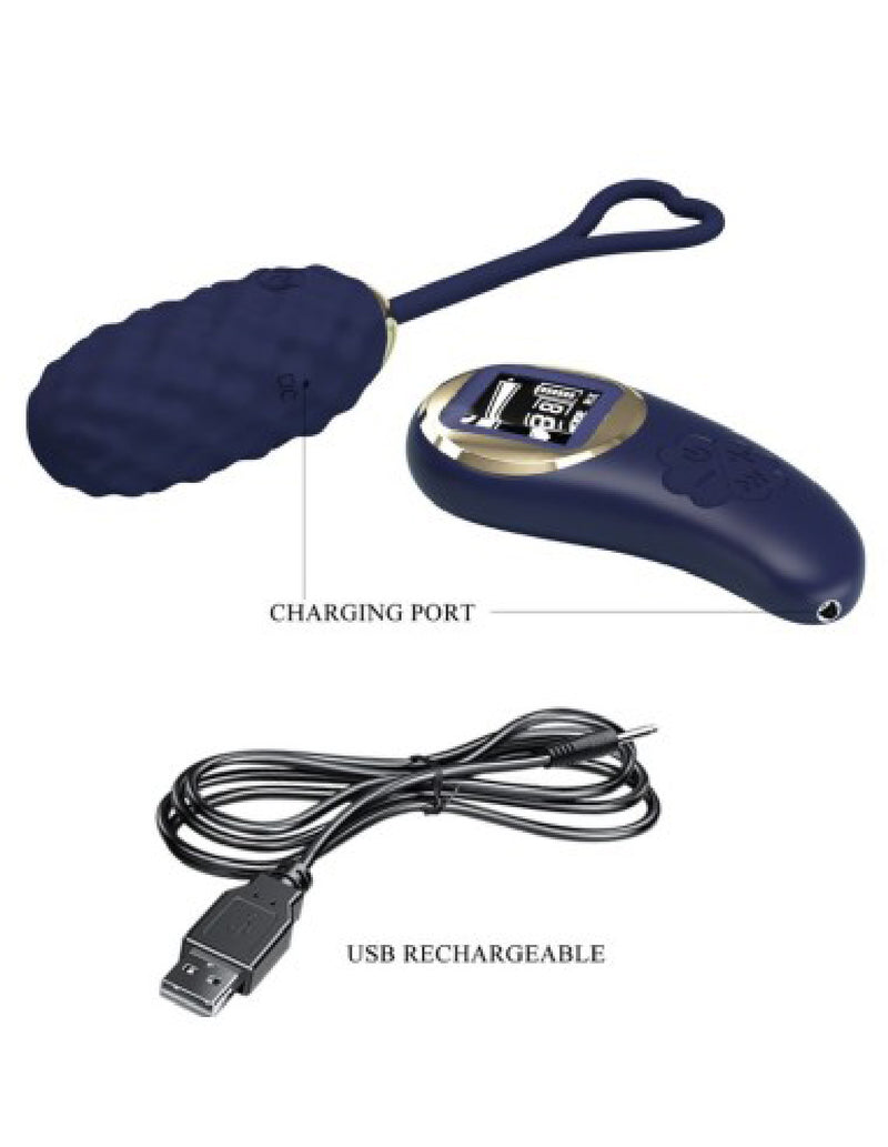 Pretty Love Vivian Remote Control Vibrating Egg - Blue
