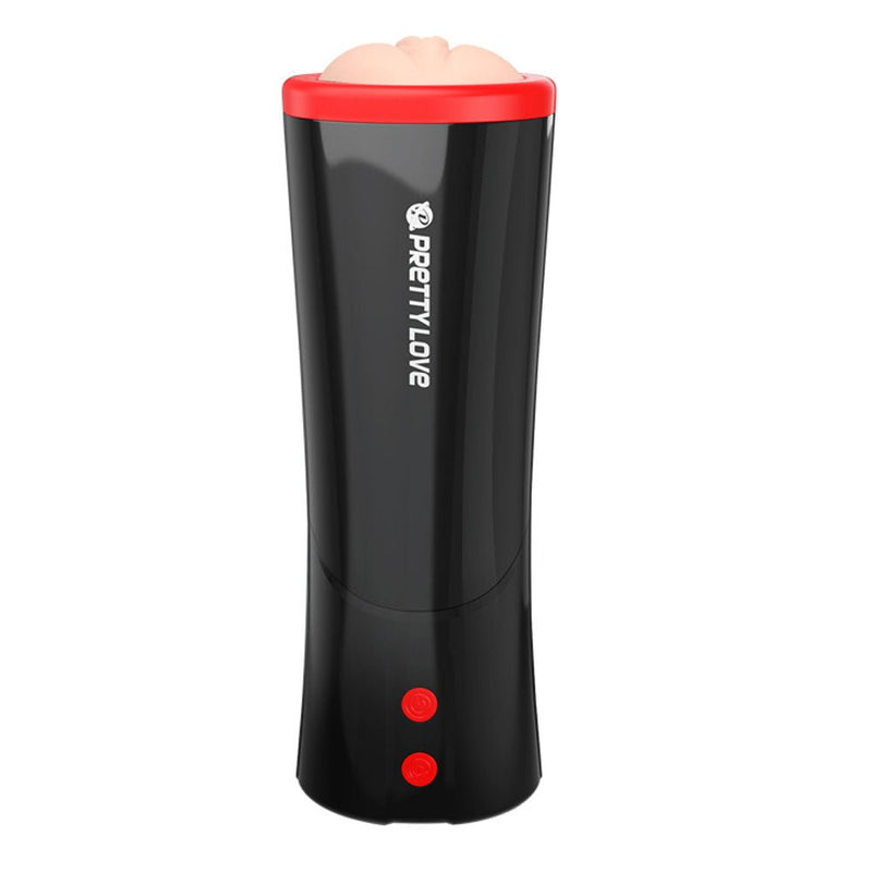 Pretty Love Ozzy - Vagina - Black/ Red - Automatic Stroker Masturbator - Canister Masturbation Cup