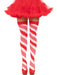 "Candy Cane Thigh High - One Size - White/red LA-6628WHTRED"