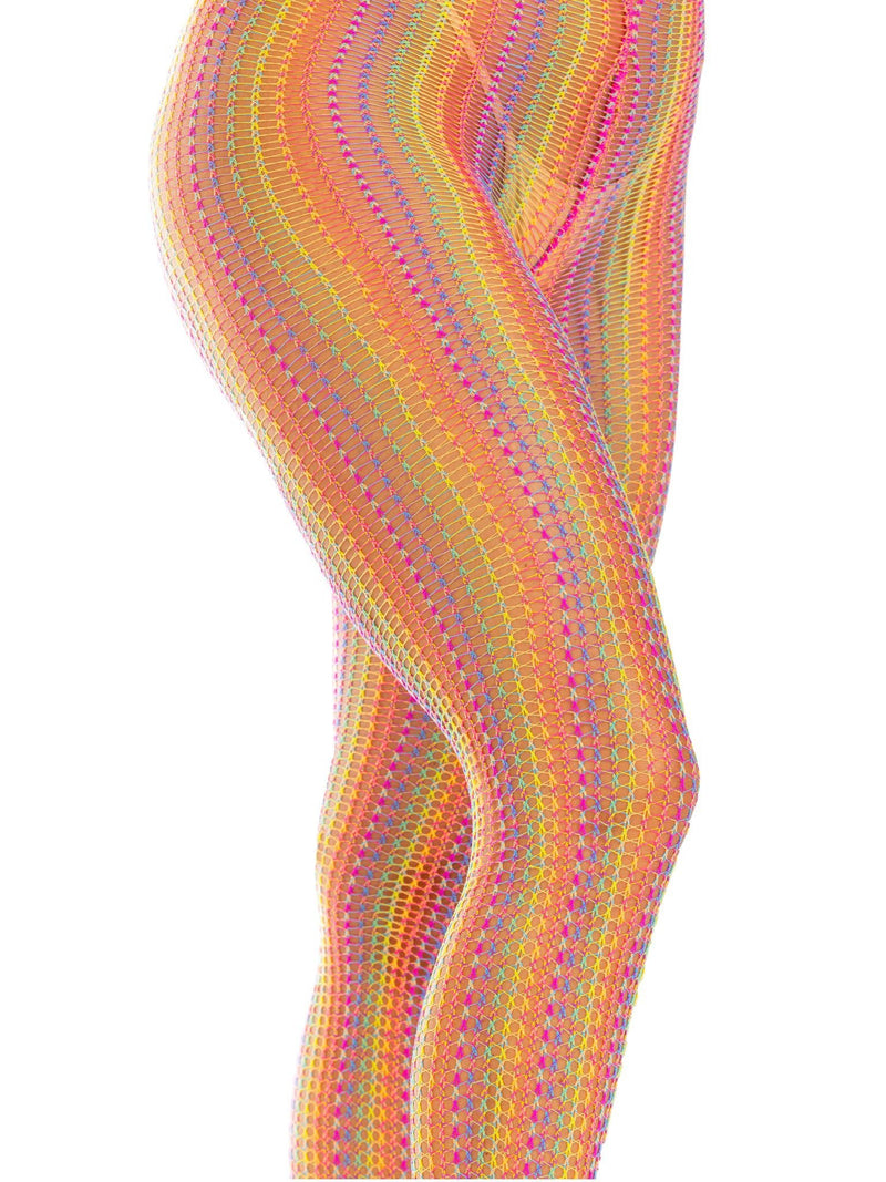 Leg Avenue Rainbow Crochet Net Tights - One Size - Multicolor