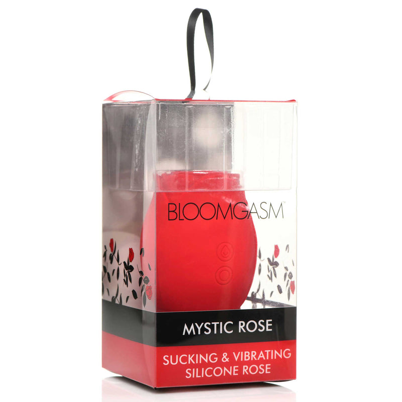 XR Brands Mystic Rose Sucking and Vibrating Silicone Rose - Red