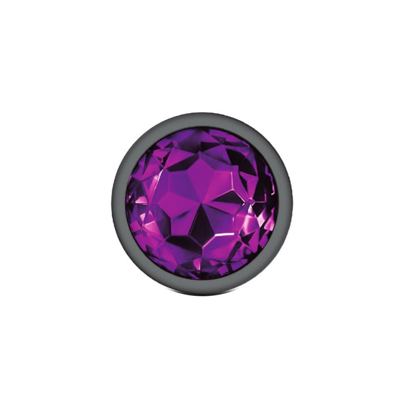 Viben Purple Round Gem Gunmetal Metal Plug - Lg