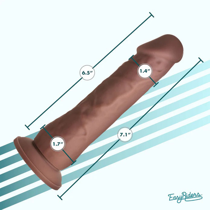 Curve Toys Easy Riders 7" Silicone Dildo - Dark