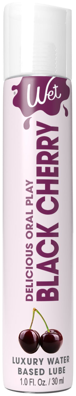 Wet Wet Delicious Oral Play - Black Cherry - Waterbase Flavored Lubricant 1 Oz
