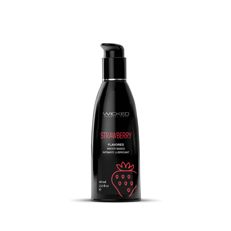 Wicked Sensual Care Aqua Strawberry Flavored Water Based Intimate Lubricant - 2 Fl. Oz.