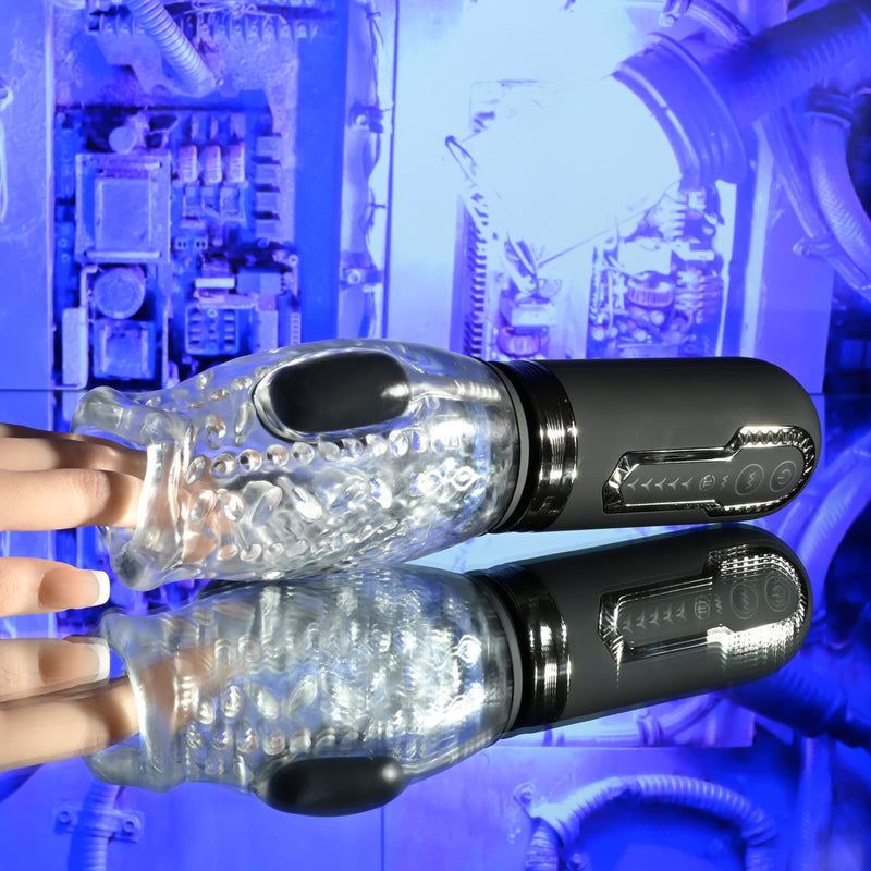 Evolved Novelties Thrill Ride Black/Clear - Automatic Stroker Masturbator - Canister Masturbation Cup