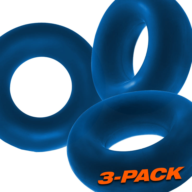 Oxballs Fat Willy 3-Pack Jumbo C-Rings - Space Blue