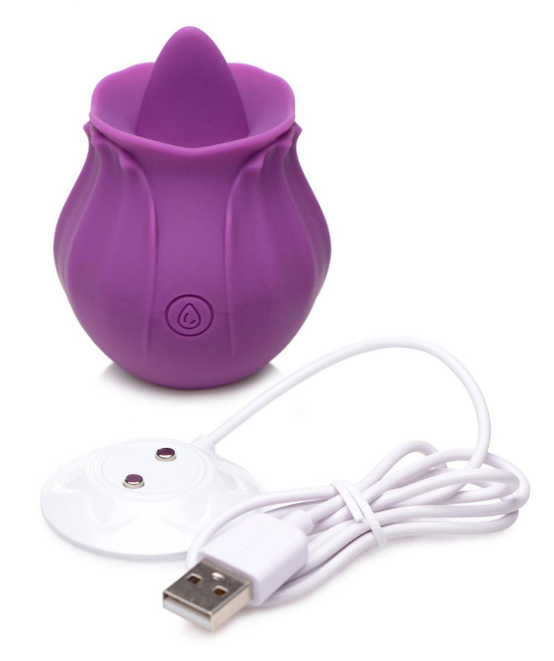 XR Brands Inmi - Bloomgasm Wild Violet Licking Silicone Stimulator - Violet