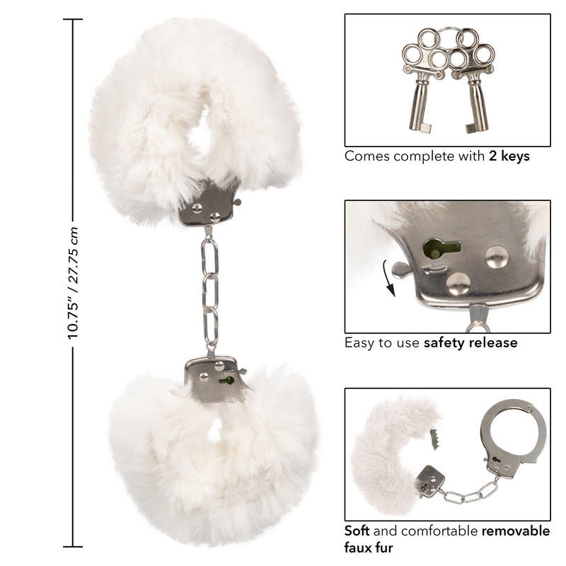 CalExotics Ultra Fluffy Furry Cuffs - White