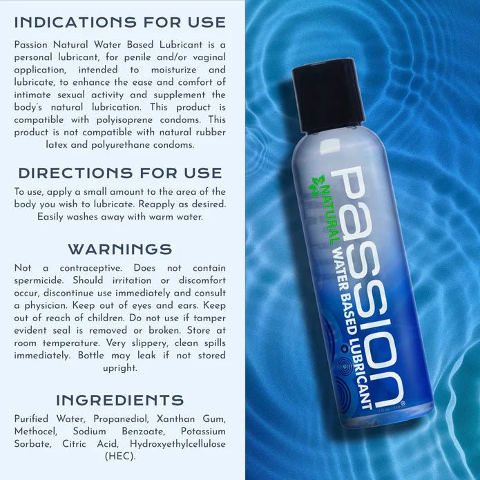 XR Brands Passion Natural Water Based Lubricant 4 Oz