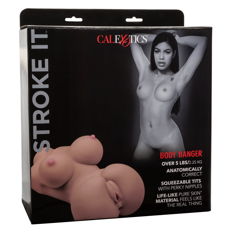 CalExotics Stroke It Body Banger - Brown - Stroker Masturbator - Realistic Body Part Stroker