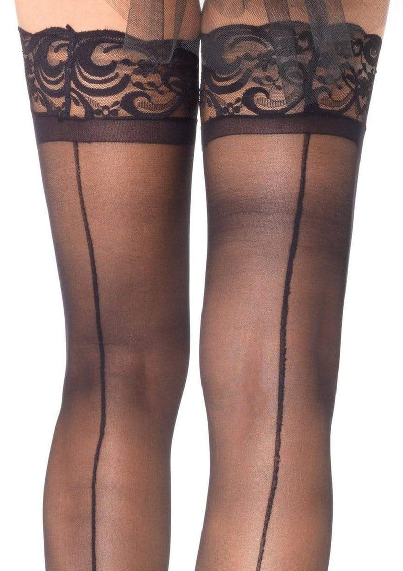 Leg Avenue Stay Up Sheerthigh Highs - Black - One Size