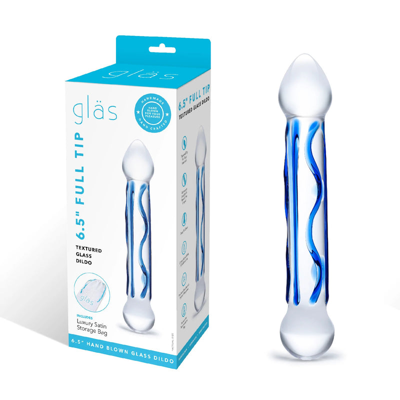 Electric Novelties 6.5 Inch Full Tip Textured Glass Dildo