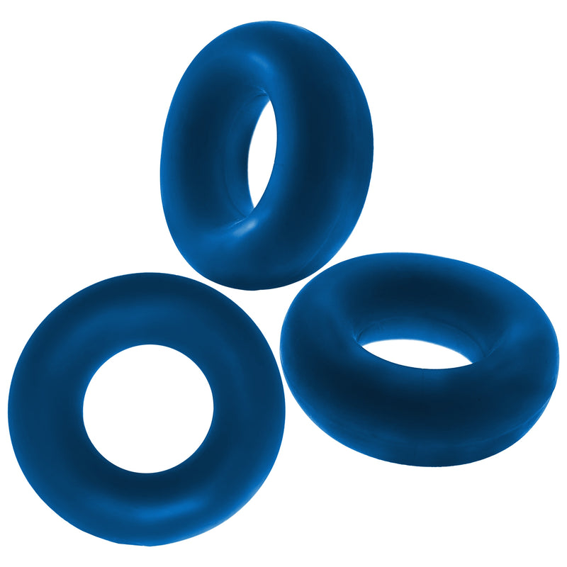Oxballs Fat Willy 3-Pack Jumbo C-Rings - Space Blue