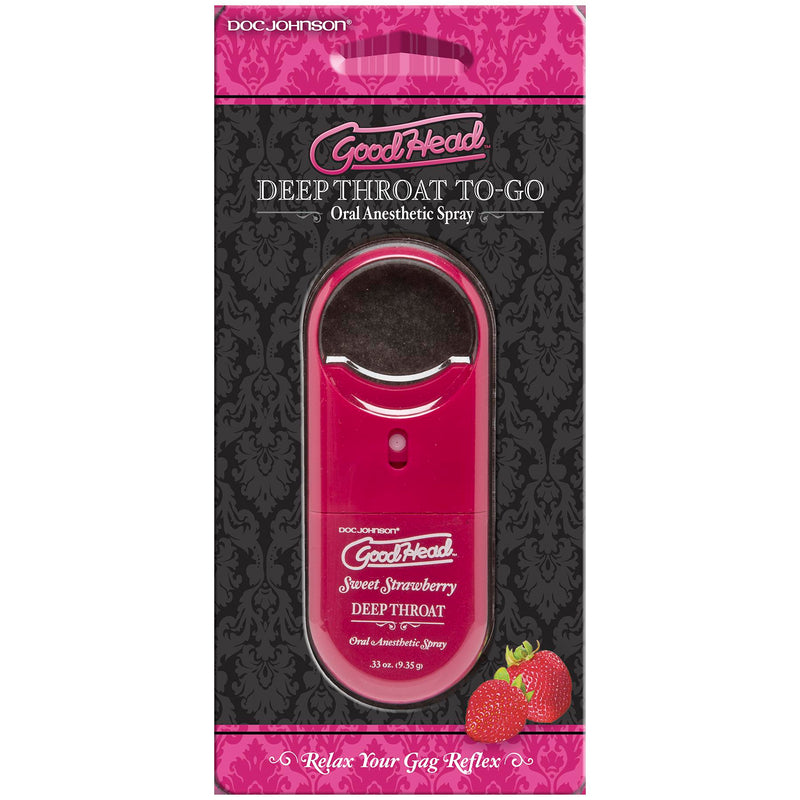 Doc Johnson Goodhead to Go Deep Throat Spray - Sweet Strawberry