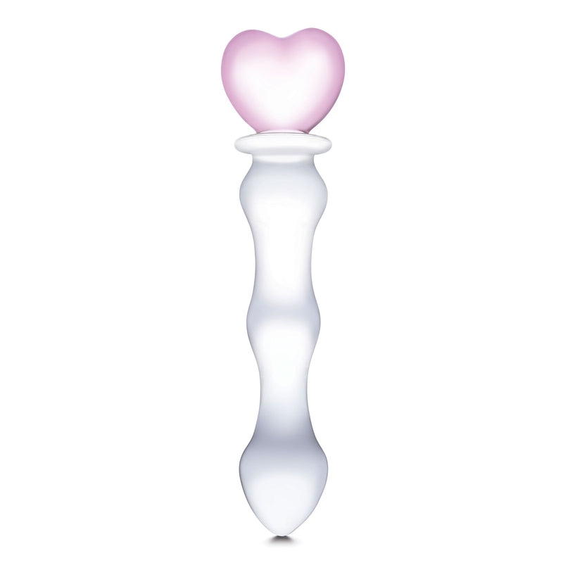 "8 Inch Sweetheart Glass Dildo - Pink/clear GLAS-161"
