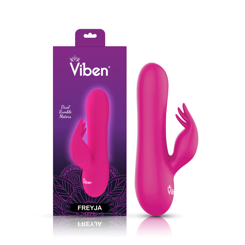 Viben Freyja Mini Triple Ticklers Rabbit Vibe - Hot Pink