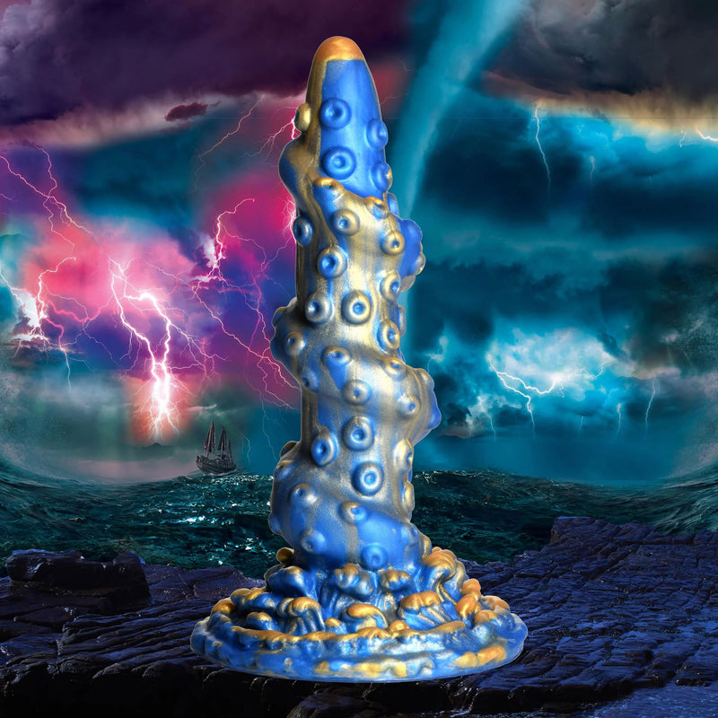 XR Brands Lord Kraken Tentacled Silicone Dildo - Blue