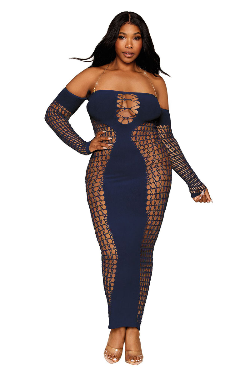 Dreamgirl Bodystocking Gown - Queen Size - Denim