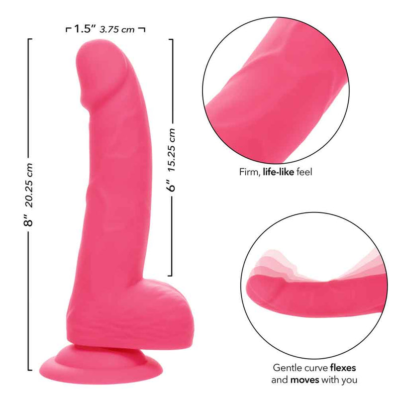 CalExotics Neon Silicone Studs 6 Inch - Pink