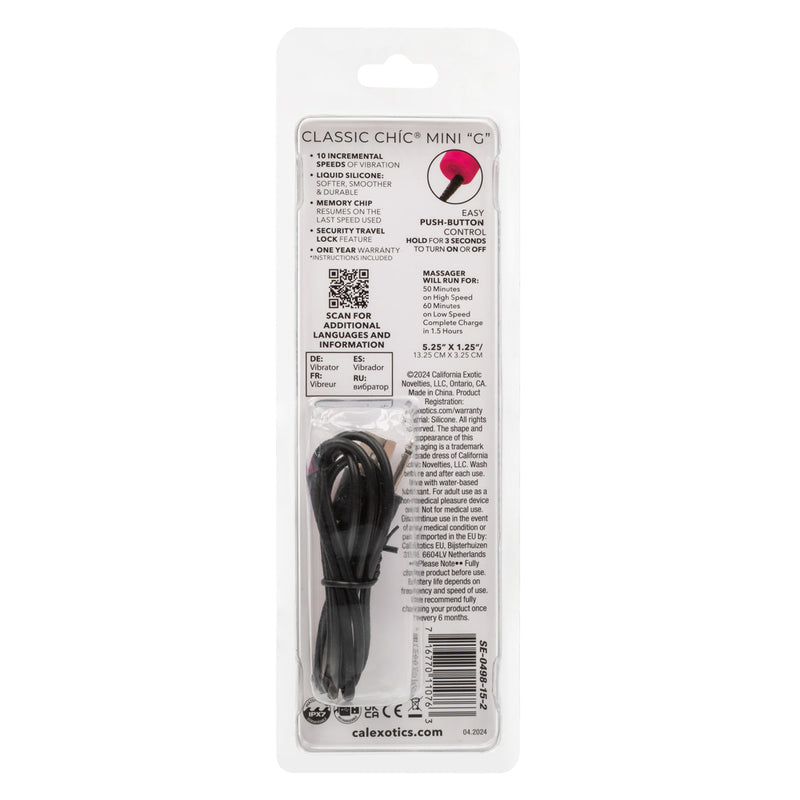CalExotics Rechargeable Classic Chic Mini G - Pink