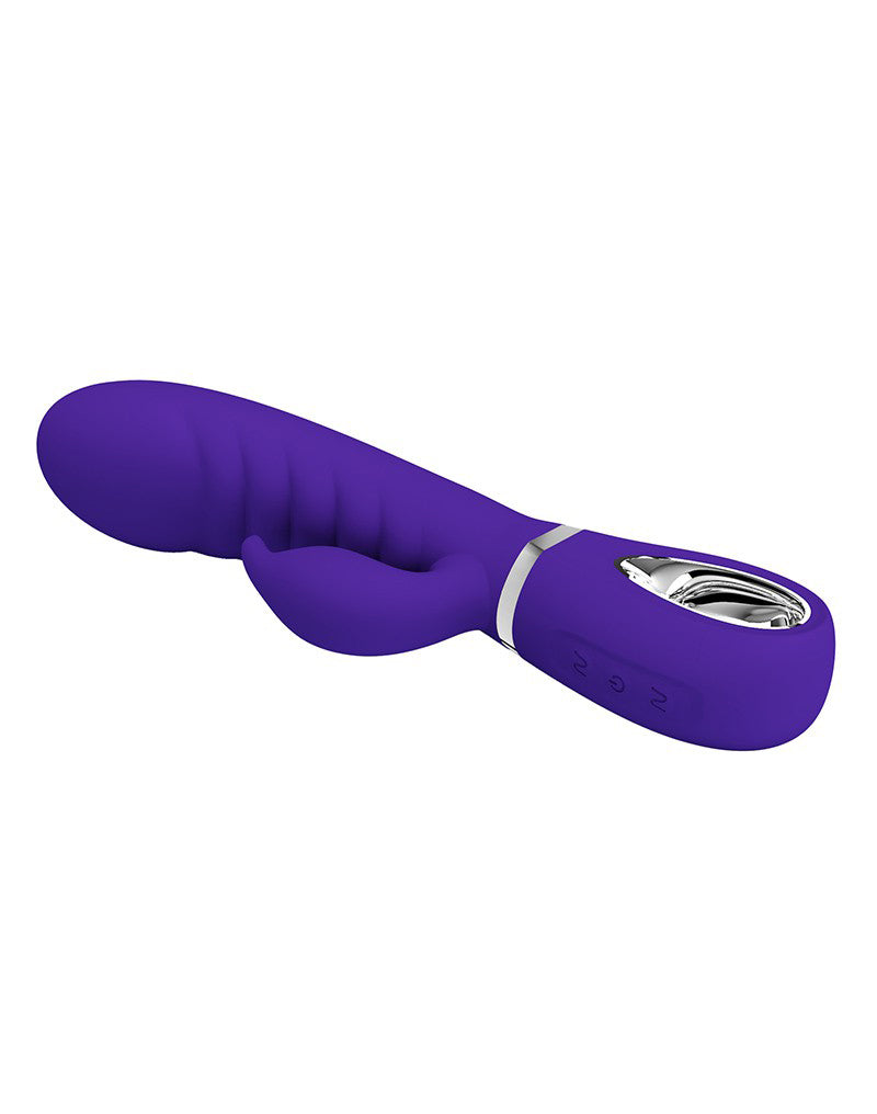 Pretty Love Prescott Super Soft Rabbit Silicone Vibrator - Purple