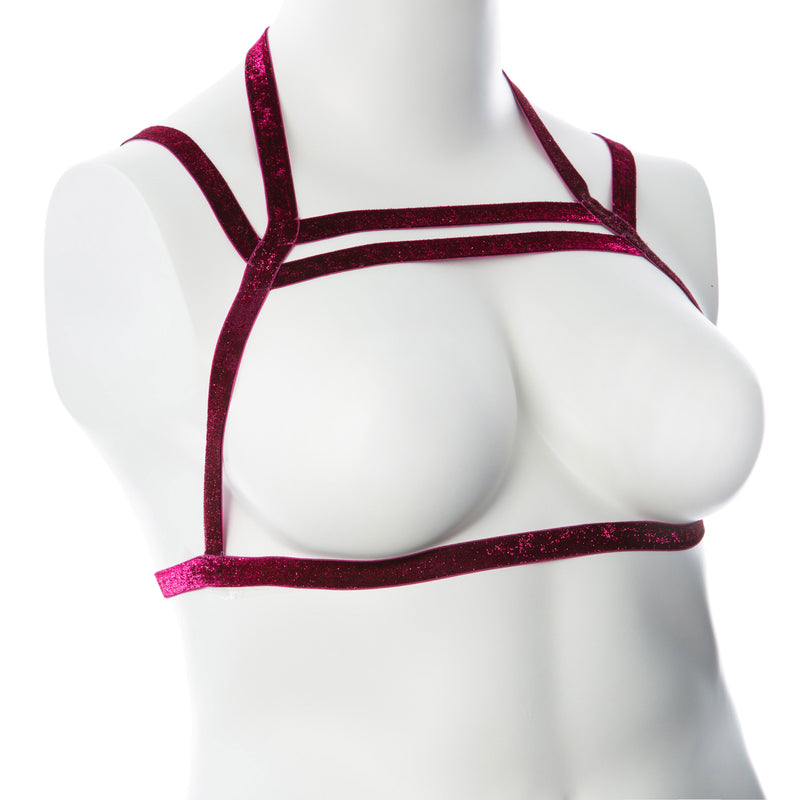 Voodoo Toys Gender Fluid Sugar Coated Harness - Large/xxlarge - Raspberry