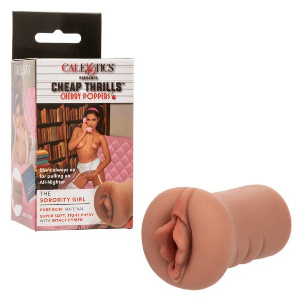 CalExotics Cheap Thrills Cherry Poppers The Sorority Girl - Tan - Stroker Masturbator - Realistic Pocket Pussy