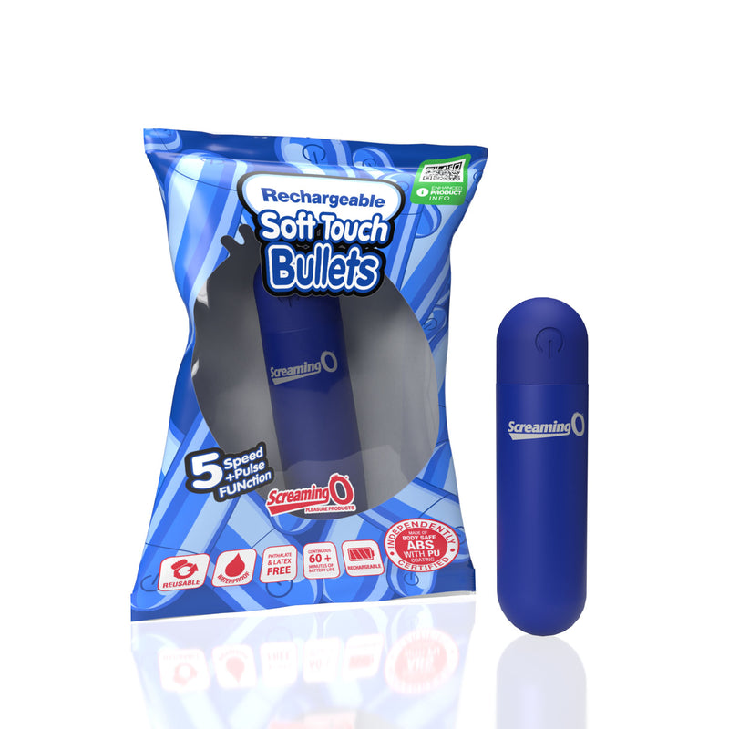Screaming O Screaming O Soft Touch Rechargeable Bullet - Blue