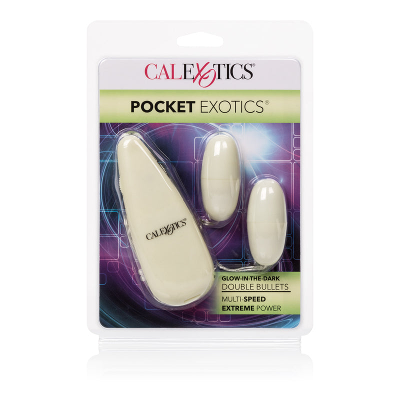 CalExotics Glow-in-the-Dark Pocket Exotics Vibrating Glowing Double Bullets